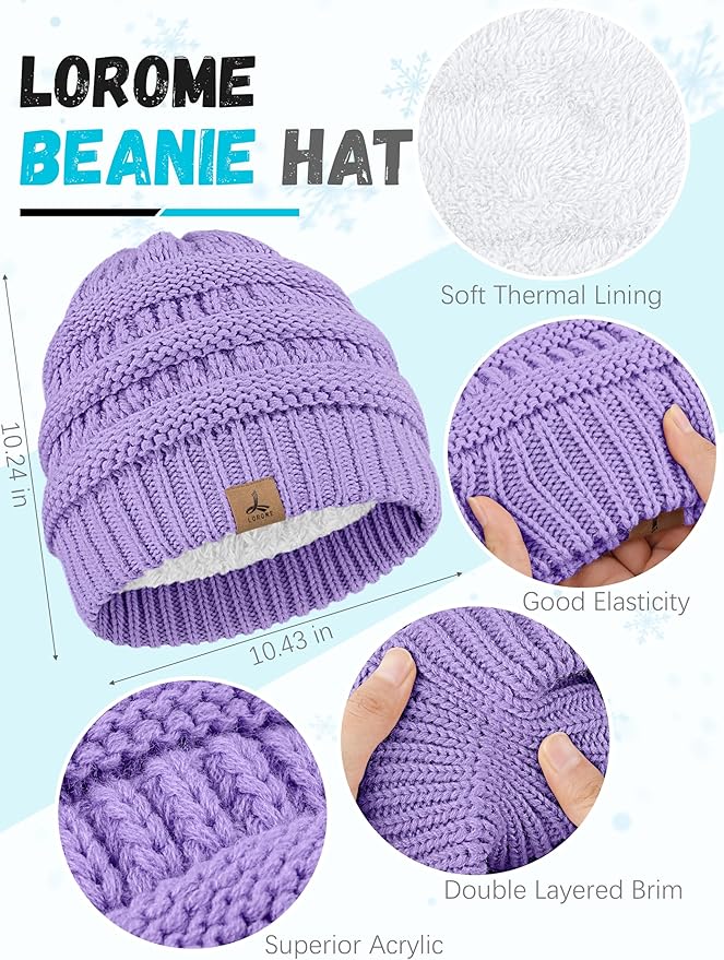 Winter Beanie Hat Scarf Gloves, Warm Fleece Knit Hats Touch Screen Gloves Neck Scarf Set Winter Gifts for Unisex Adult