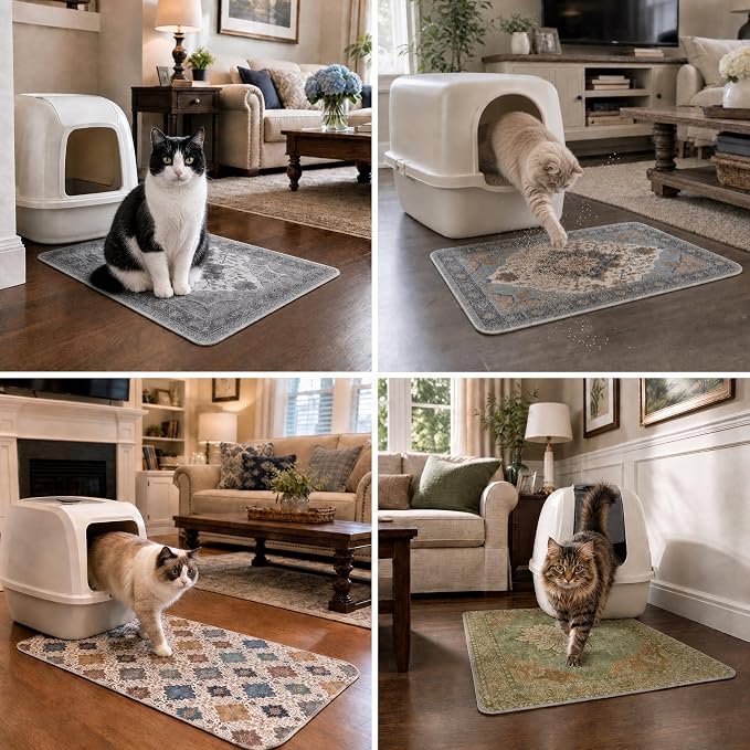 Washable Pee Pads for Dogs and Cats,Great Urine Absorbent Reusable Puppy Training Pads,Waterproof,Leak-Proof & Non-Slip Cat Litter Box Mat for Whelping,Crate,Playpen,Bed.(Blue Floral,18"x28")
