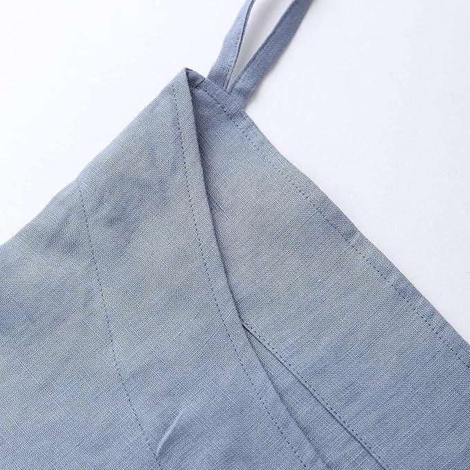 Amazhiyu Pure Linen Over The Door Laundry Hanging Hamper Bag for Holding Dirty Clothes and Saving Space Steel Blue