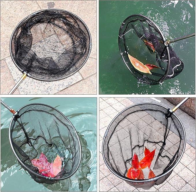 Pool Skimmer Net with Stainless Steel Telescopic Pole,58" Extendable Leaf Skimmer Pool Rake Pool Nets for Cleaning Above Ground Inground Swimming Pool, Pond,Spas,Hot Tub