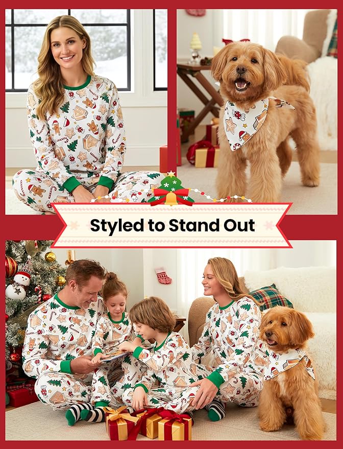 PATPAT Christmas Family Matching Pajama Sets Includes Christmas Socks - Perfect for Family Photos & Holiday Celebrations