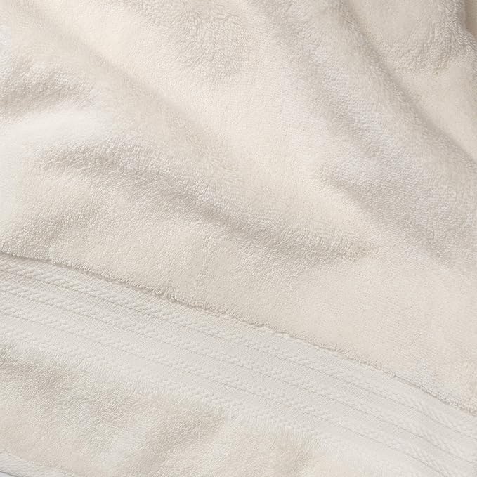 Fabdreams 100% Organic Cotton Bath Towel Set of 6 700 GSM Hotel Premium Plush Absorbent Soft Durable Skin-Friendly Spa Quality Bathroom Comfort with 2 Bath 2 Hand Towels and 2 Wash Cloths Ivory