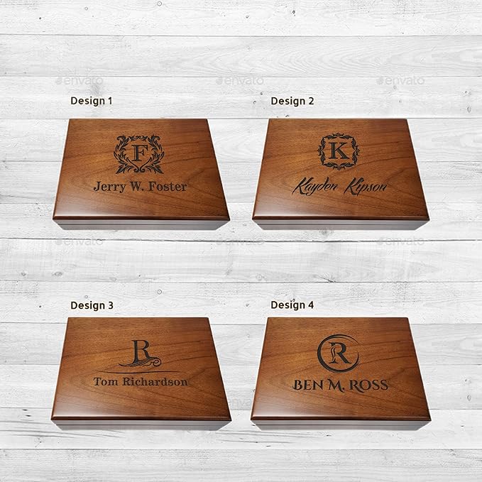 Personalized Keepsake Box | Walnut Wooden Memory Box Gift for Anniversary, Wedding, Valentine, Birthday, Baby Shower, Groomsman | Handmade Keepsake Storage Organizer | Engraved Name Box