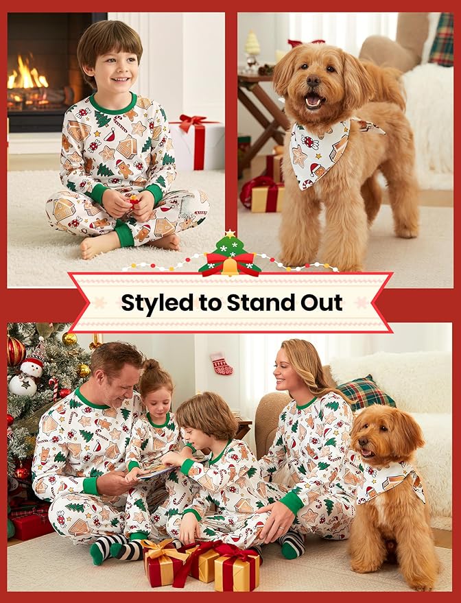 PATPAT Christmas Family Matching Pajama Sets Includes Christmas Socks - Perfect for Family Photos & Holiday Celebrations
