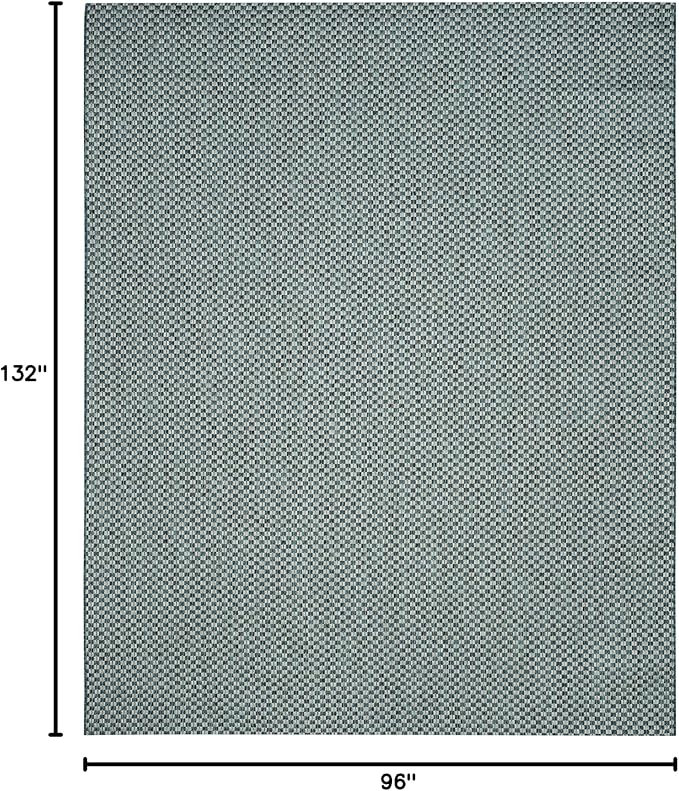 SAFAVIEH Washable Rug Outdoor Courtyard Collection - 8' x 11', Turquoise & Light Grey, Non-Shedding & Easy Cleaning, Ideal for Patio, Backyard, Mudroom (CY8653-37221)