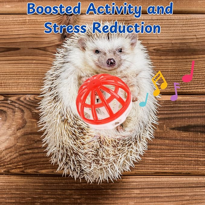 Dig-Box Tray For Hedgehog Cage With Ball Toy, Funny Dig-Box Tray Toys for Hedgehogs, Ball Bell Toy for Hamster Ferret Kitten Cat, Hedgehog Accessories, Small Animal Accessories (White, 8.4*5.9*1.6in)