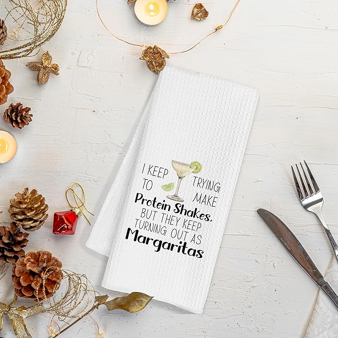 Funny Margarita Gifts Kitchen Towels, Funny Dish Tea Bar Towels for Kitchen Home Bar, Margarita Decor, 16x24 Inches