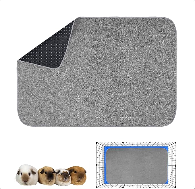 Guinea Pig Bedding, Cage Liners, Washable, Reusable & Leakproof | Premium Fleece Material, Instant Absorbent, Anti-Slip Bottom, Ideal Pee Pads for Small Animals.