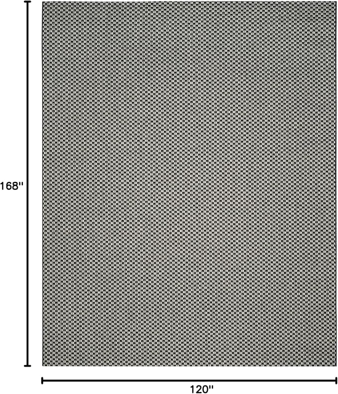 SAFAVIEH Washable Rug Outdoor Courtyard Collection - 10' x 14', Black & Light Grey, Non-Shedding & Easy Cleaning, Ideal for Patio, Backyard, Mudroom (CY8653-37621)