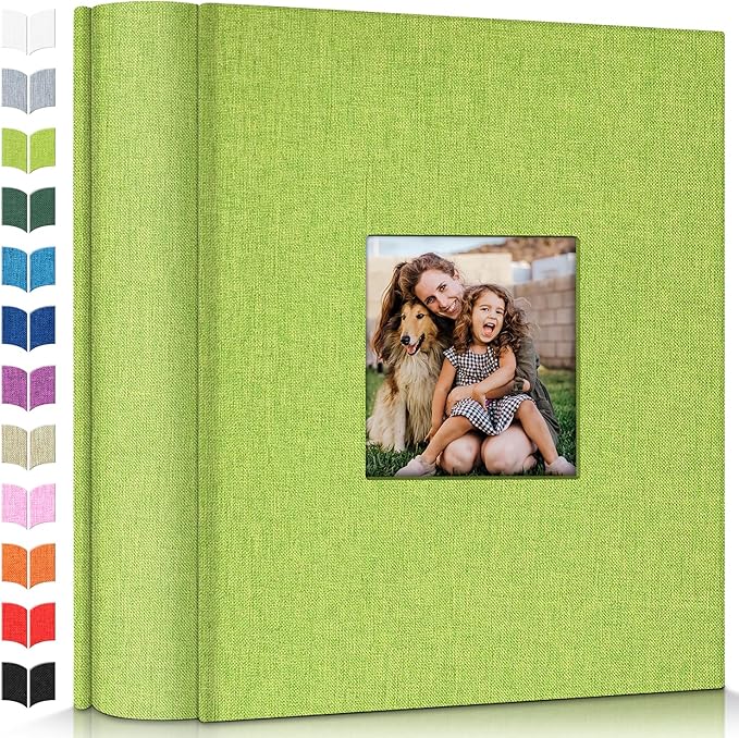 Photo Album 4x6 with 1000 Pockets,Slip-in Picture Albums,Linen Cover Memory Book with Front Window,White Page Vertical Photo Book for Wedding,Family,Anniversare,Baby,Vacation
