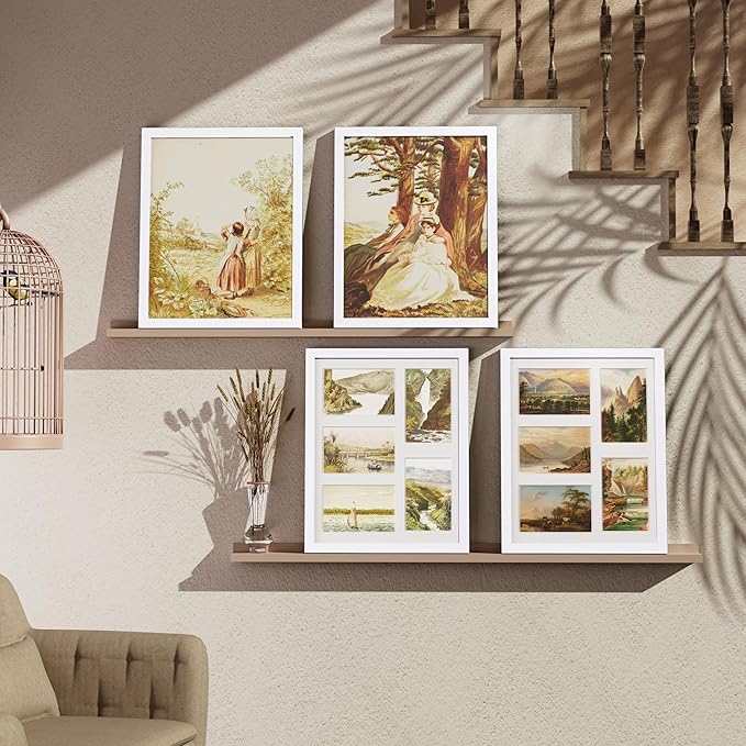 Vittanly 11x14 Collage Picture Frame, Displays 5Pcs 4x6 Pictures with Mat or 1Pcs 11x14 without Mat for Wall Mounting, Picture Frames Collage Wall Decor in White, 1 Pack