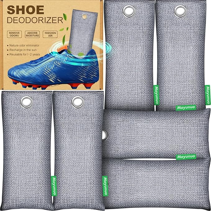 Shoe Deodorizer Odor Eliminator 6 Pack. Defeat Stinky Sneaker Spray Balls. Air Freshener Shoe Smell Remover for Soccer Cleats, Boots, Gym Bags, Closets. Reusable Shoes Deodorant