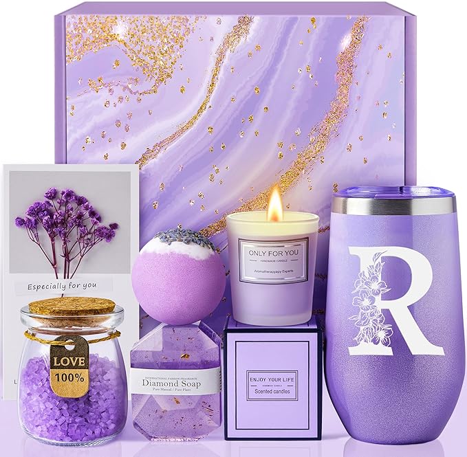 Birthday Gifts for Women, Mom, Best Friend, Sister, Her, Girlfriend, Wife, Teacher, Nurse - Valentines Day, Mothers Day, Christmas, Monogrammed Gifts for Women (R)