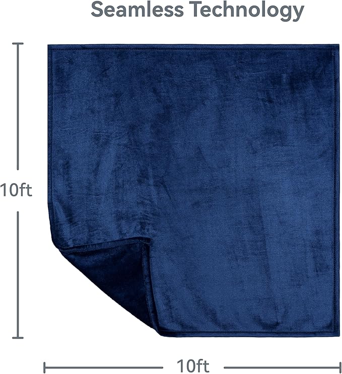 Berkshire Blanket VelvetLoft Big Oversized King Family Blanket, All Season Mid-Weight Ultra Silky and Fuzzy, Seamless Extra Large(Dress Blues, 120x120 Inches)