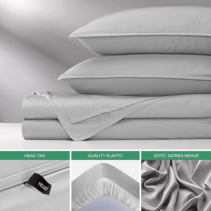 Twin XL Sheets by Pure Bamboo, Genuine 100% Organic Viscose Derived from Bamboo Bed Sheet Set, Luxuriously Soft & Cooling, Double Stitching, Lifetime Quality Promise (Twin XL, Silver Pearl)