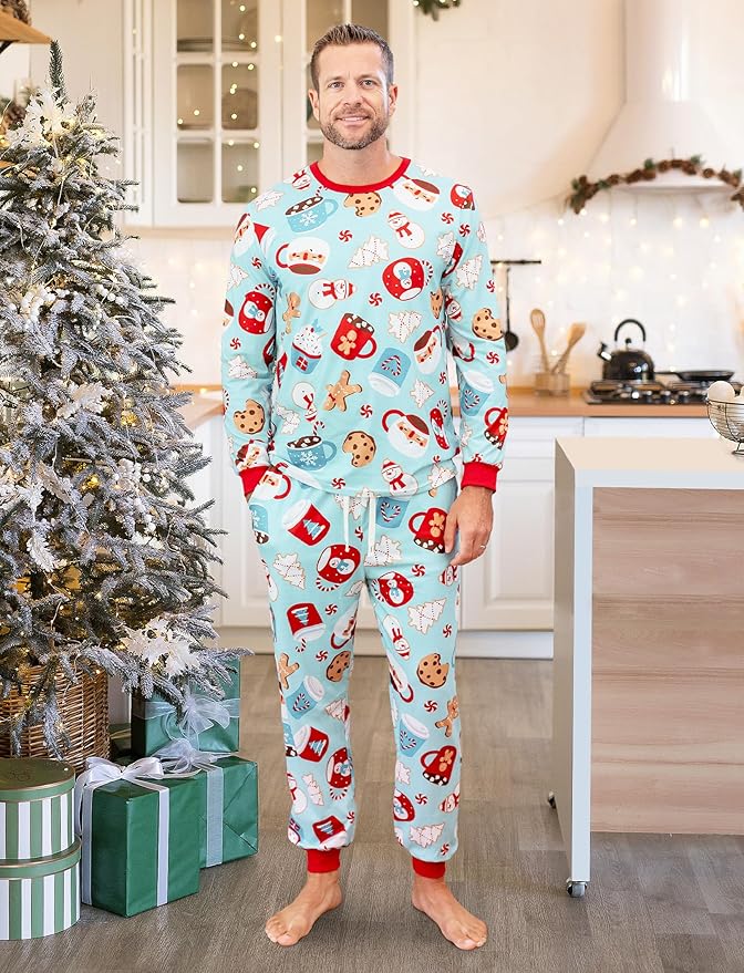 PATPAT Christmas Family Matching Pajama Sets Includes Christmas Socks - Perfect for Family Photos & Holiday Celebrations