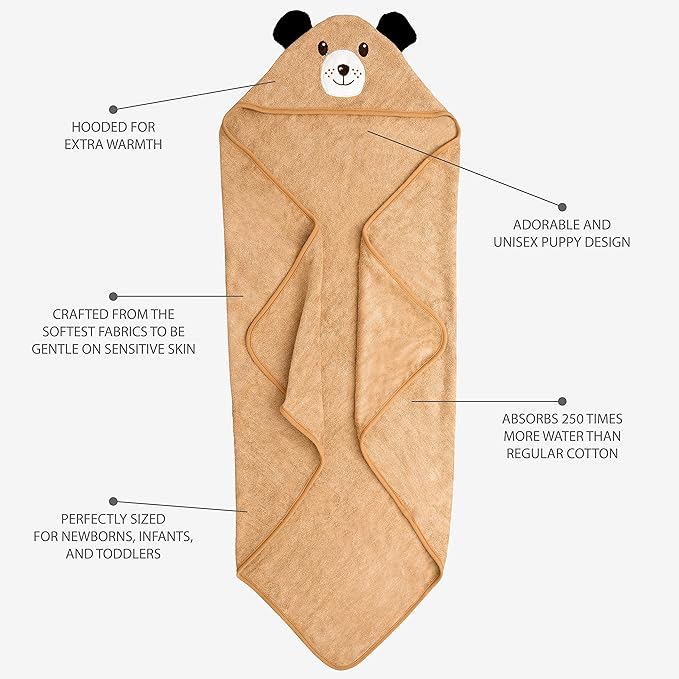 Hooded Baby Towels for Newborn & Toddler - Super Soft Baby Bath Towels with Hood, Highly Absorbent Viscose Made from Bamboo Hooded Towel for Boys, Girls, Newborn Essentials.