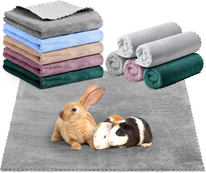 SmoothNovelty 5 Waterproof Guinea Pig Blankets, 5 Soft Colors, 18 x 24 Inch | Assorted Colors, Waterproof Pee Pad, Washable Coral Fleece Cage Liner, Absorbent Bedding Mat, for Guinea Pig Rabbit