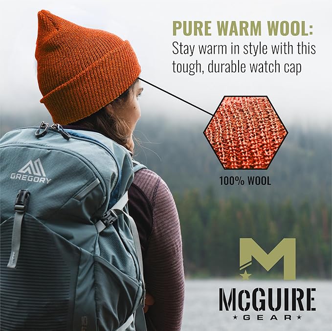 100% Wool Watch Cap – GI Warm Winter Beanie Cap for Cold Weather – Made in the USA Military Specifications.