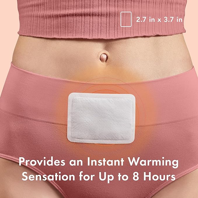 Rael Heating Patches, Herbal Heating Patches - Period Heating Pads for Cramps, Ultra Thin Design, On The Go Size, for All Skin Types (16 Count)