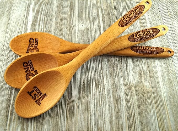 Chili, Chili Cook Off, Chili Cook-Off, Prize, Contest, Personalized spoon, Wooden Spoon, Favor, Event Prize, Engraved Spoon Set Custom, Cook Off Trophy