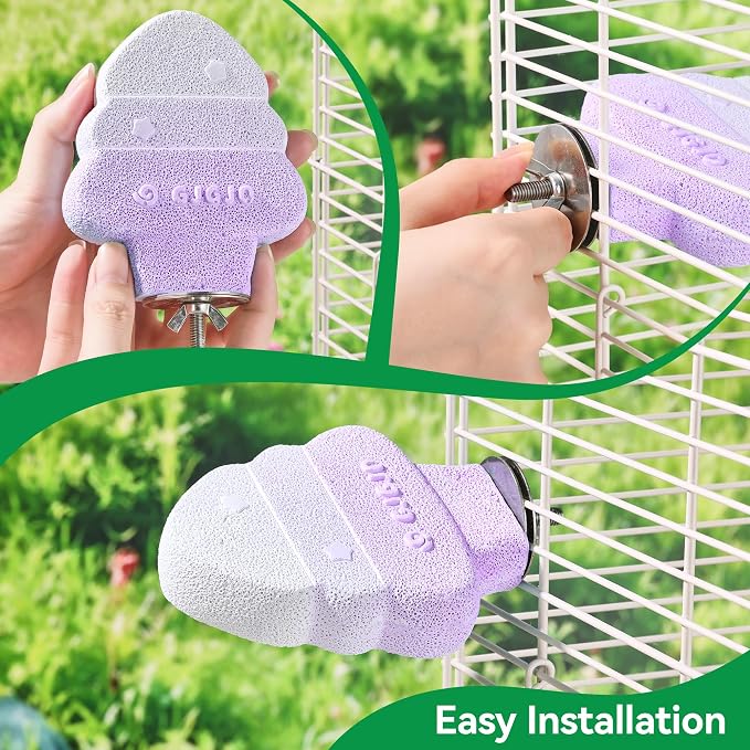 2 Pack Bird Beak Grinding Stone, Parrot Perch for Cage Volcanic Rock Mineral Bird Perch, Parrot Cage Accessories for Parakeets Budgies Cockatiels, Lovebirds Small to Medium Birds