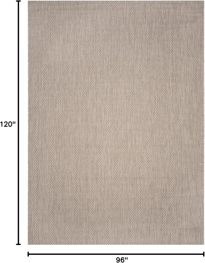 SAFAVIEH Washable Rug Outdoor Courtyard Collection - 8' x 10', Beige & Brown, Non-Shedding & Easy Cleaning, Ideal for Patio, Backyard, Mudroom, DIning Space (CY8521-36312)