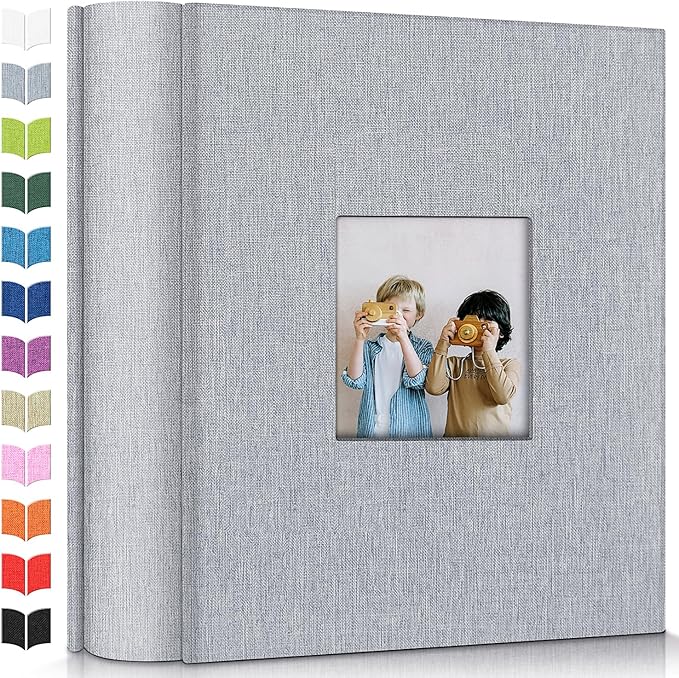 Photo Album 4x6 with 1000 Pockets,Slip-in Picture Albums,Linen Cover Memory Book with Front Window,White Page Vertical Photo Book for Wedding,Family,Anniversare,Baby,Vacation