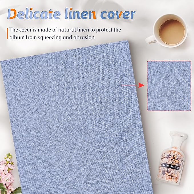 Popotop Photo Album 4x6 1000 Pockets for Wedding Gifts,Linen Hardcover Picture Albums for Family Anniversary Baby Vacation Pictures