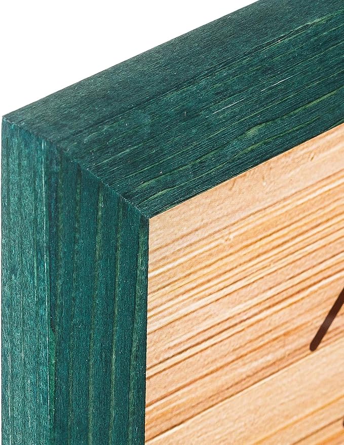 Rustic Wooden Square Picture Frames 8x8 - Set of 2 - 100% Natural Solid Eco Wood with Real Glass for Wall Mounting and Tabletop Photo Frame - Green