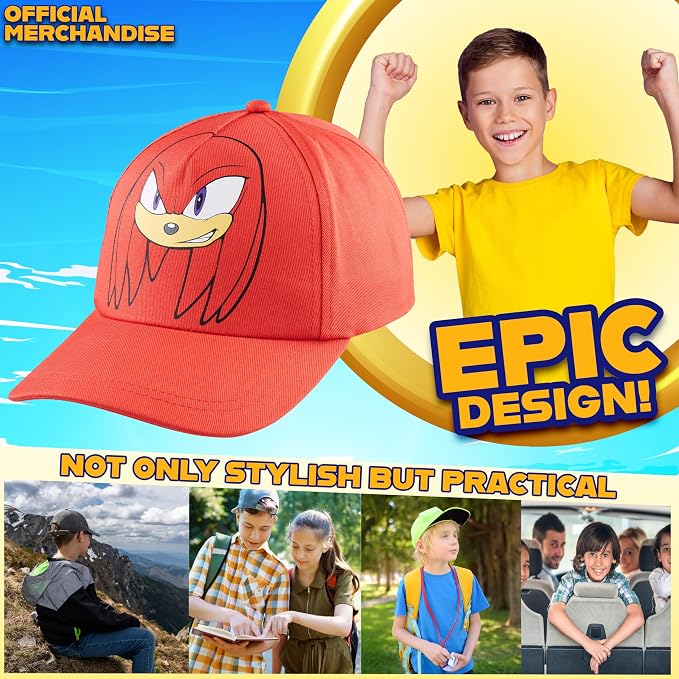 Sonic the Hedgehog Boys Baseball Cap Kids Sun Hat for Summer Beach Outdoor Play Cotton Ball Cap Gifts for Boys