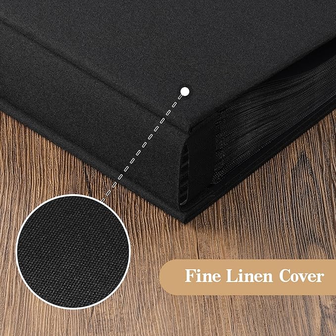 potricher Small 8x10 Photo Album 160 Pockets Linen Cover Large Capacity Picture Book for Family Wedding Anniversary and Baby (Black)