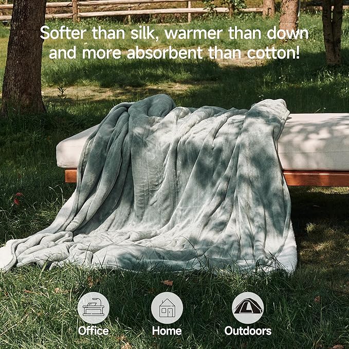 GOTCOZY Heated Blanket King Size - Electric Blanket with Dual Controller, 6 Heating Levels & 10 Hour Auto Off, ETL Certified (100x90 Inch Green)
