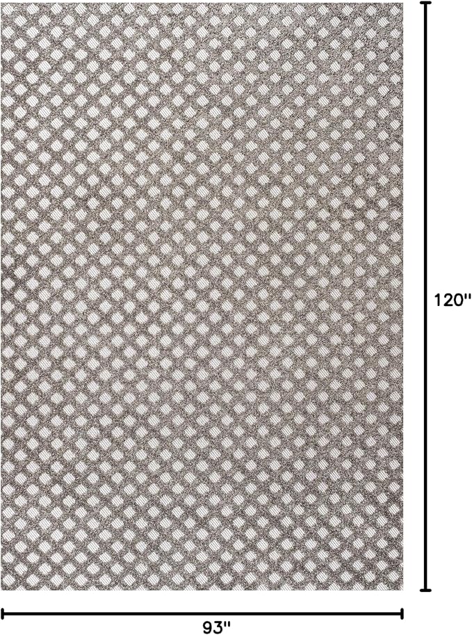 JONATHAN Y Mini-Diamond Trellis Indoor Outdoor Area Rug 8X10 Dark Gray/Ivory, Rabat High-Low Pile for Backyard, Patio, Porch, Easy-Cleaning, High Traffic, Pet-Friendly, Non-Shedding (SBH101C-8)