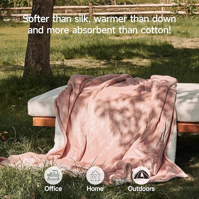 GOTCOZY Heated Blanket King Size - Electric Blankets with Dual Controller 6 Heating Level & 10 Hour Auto Off Heating Blanket, ETL Certified (100X90 Inch Rose Dust)