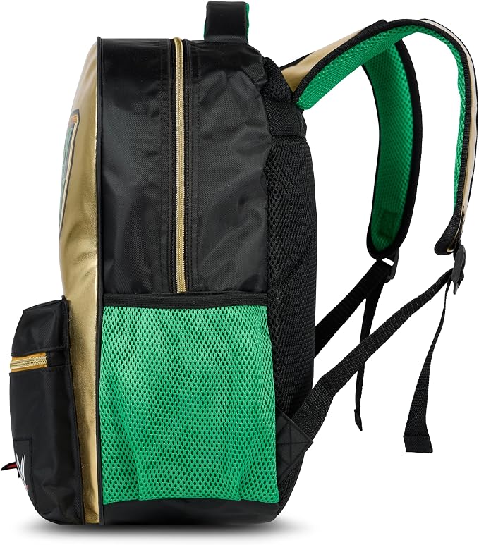 AI ACCESSORY INNOVATIONS WWE Money in the Bank Backpack for Kids & Adults, 16” Wrestling Bookbag with Rubber Molded Logo Dangle, Gold