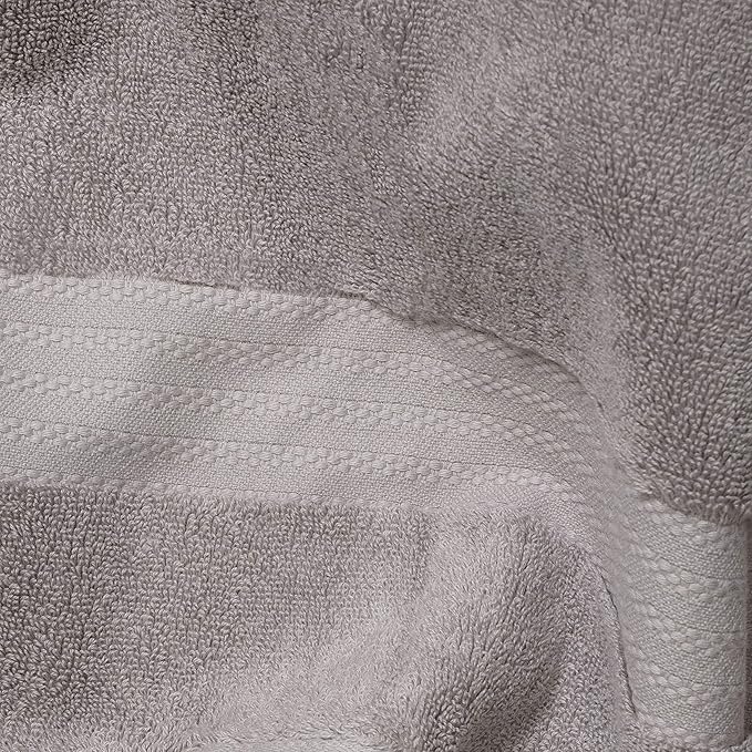 Fabdreams 100% Organic Cotton Bath Towel Set of 6 700 GSM Hotel Premium Plush Absorbent Soft Durable Skin-Friendly Spa Quality Bathroom Comfort with 2 Bath 2 Hand Towels and 2 Wash Cloths Dark Grey