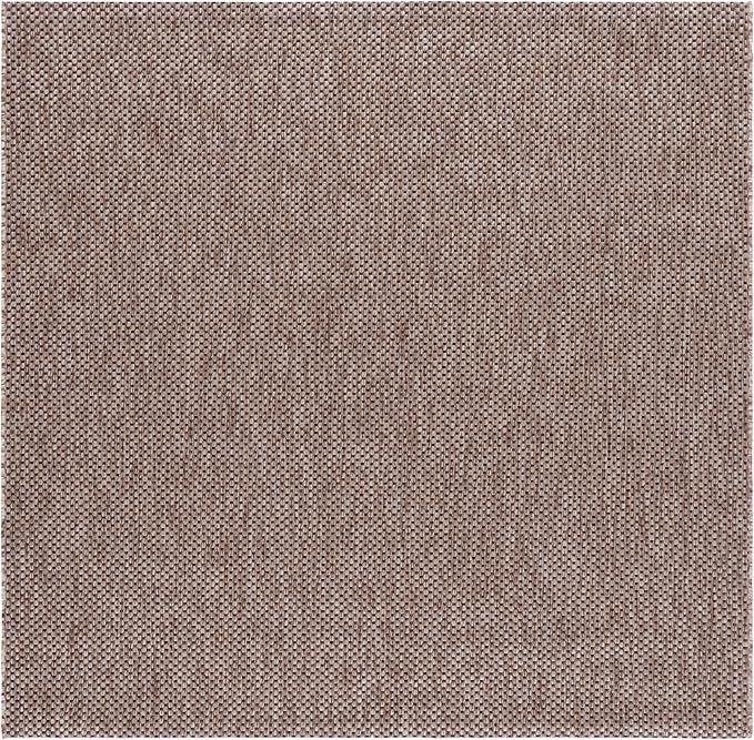 SAFAVIEH Washable Rug Outdoor Courtyard Collection - 10' Square, Aqua Blue & Grey, Non-Shedding & Easy Cleaning, Ideal for Patio, Backyard, Mudroom (CY8521-37312)
