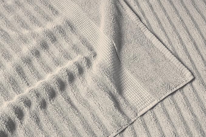 Lane Linen Luxury Bath Towels Set - Luxurious Hotel-Style Shower Towels and Washcloths Sets, 100% Cotton Bath Towel Sets for Bathroom - Includes 2 Bath, 2 Hand & 2 Wash Cloths (Set of 6) - Platinum