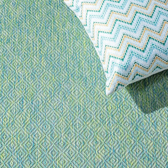 SAFAVIEH Courtyard Collection 5'3' x 7'7' Green/Blue CY8521 Indoor/ Outdoor Patio Backyard Mudroom Area Rug