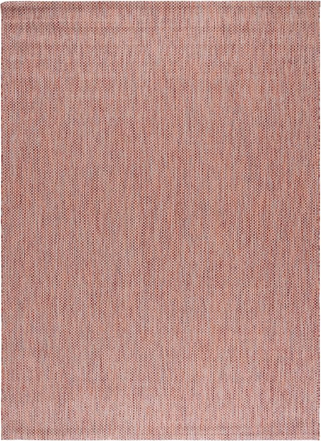 SAFAVIEH Washable Rug Outdoor Courtyard Collection - 10' x 14', Red & Beige, Non-Shedding & Easy Cleaning, Ideal for Patio, Backyard, Mudroom (CY8521-36521)