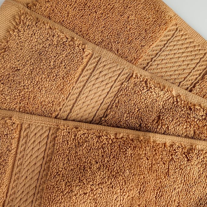 BNM Egyptian Cotton Heavyweight Towels, Ideal For Bathroom, Shower, Spa, 800 GSM Bath Towels, Highly-Absorbent, Luxury Bathroom Essentials, Soft Plush Home Basics, Bath Towel Set of 4, Orange Rust