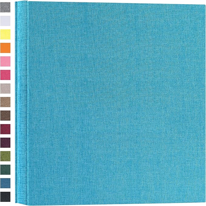 potricher Photo Album for 4x6 600 Photos Linen Cover Extra Large Capacity Picture Book for Family Wedding Anniversary and Baby (Blue)