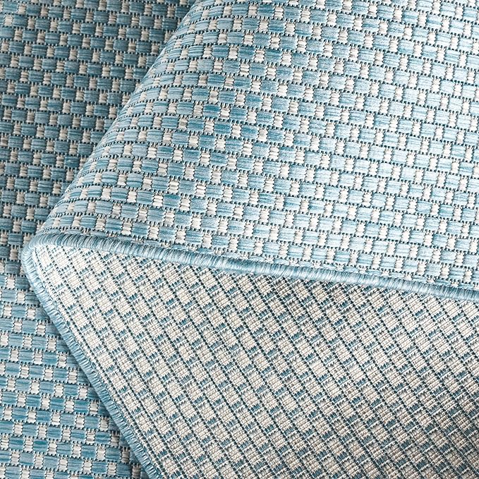 SAFAVIEH Courtyard Collection 2' x 3'7" Aqua/Grey CY8521 Indoor/ Outdoor Waterproof Easy-Cleaning Patio Backyard Mudroom Accent-Rug