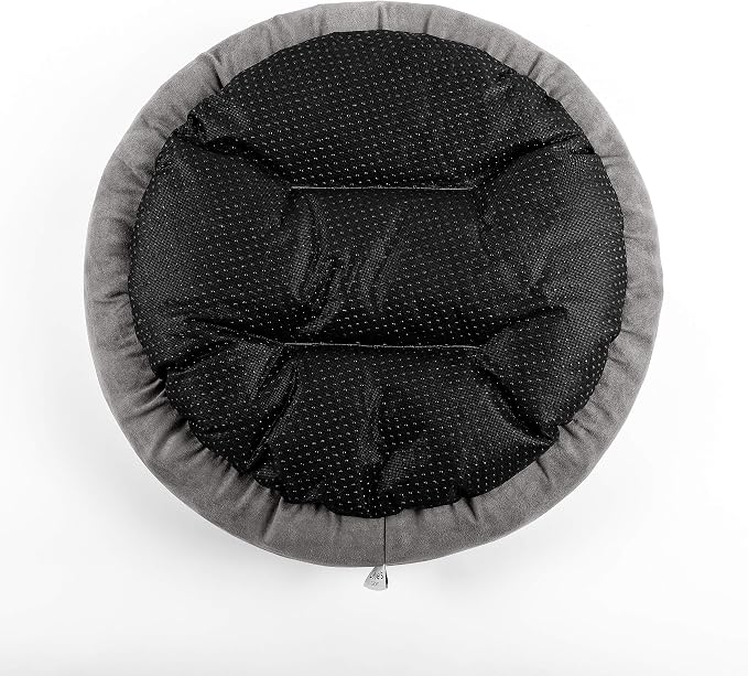 Love's cabin Round Donut Cat and Dog Cushion Bed, 20in Bed for Cats or Small Dogs, Anti-Slip & Water-Resistant Bottom, Super Soft Durable Fabric Pet Beds, Washable Luxury Cat & Dog Bed Gray