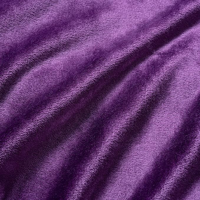 Berkshire Blanket Classic VelvetLoft® Solid Bed Blanket, King Size Bed Blanket, Lightweight Soft Fuzzy Plush Blanket for Bed and Couch, Eggplant Purple, 90x108 Inches