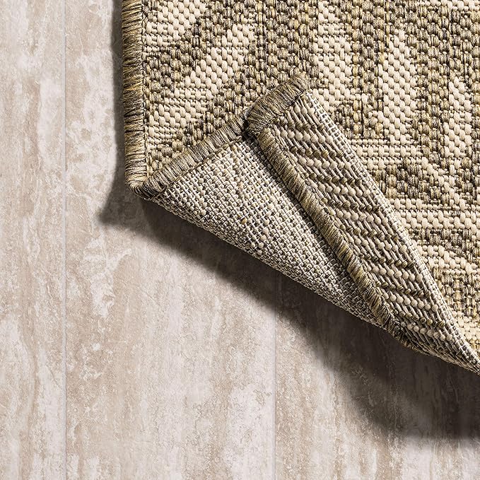 JONATHAN Y Palm Frond Indoor Outdoor Area Rug 6X9 Brown/Beige, Nevis for Backyard, Patio, Porch, Easy-Cleaning, High Traffic, Pet-Friendly, Non-Shedding (SMB119A-6)