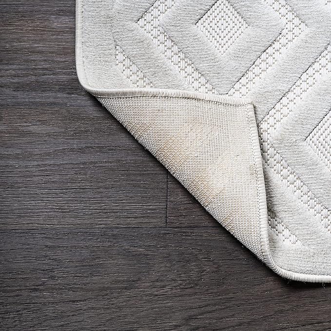 JONATHAN Y Diamond Trellis Indoor Outdoor Area Rug 4X6 Ivory, Portmany Neutral for Backyard, Patio, Porch, Easy-Cleaning, High Traffic, Pet-Friendly, Non-Shedding (IBZ104D-4)