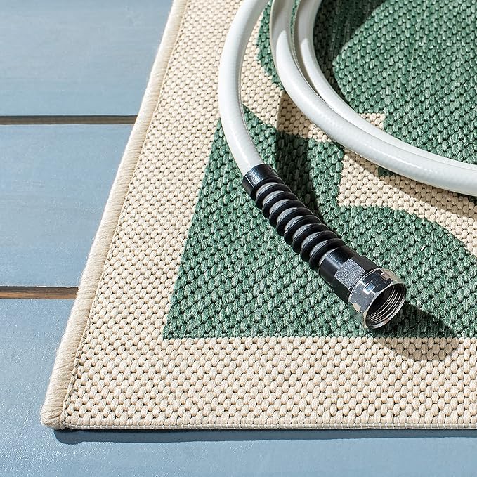 SAFAVIEH Courtyard Collection 9' x 12' Dark Green/Beige CY6914 Trellis Indoor/ Outdoor Waterproof Easy Cleaning Patio Backyard Mudroom Area Rug
