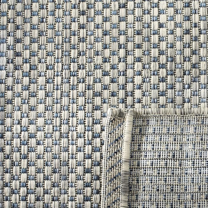 SAFAVIEH Courtyard Collection 2'3' x 16' Grey/Navy CY8521 Indoor/ Outdoor Patio Backyard Mudroom Runner Rug